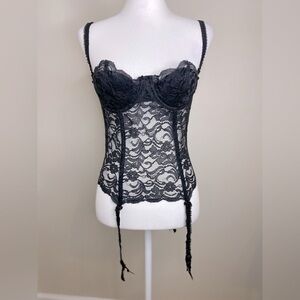 Vintage Gold Label Victoria’s Secret Black Lace Corset 36B